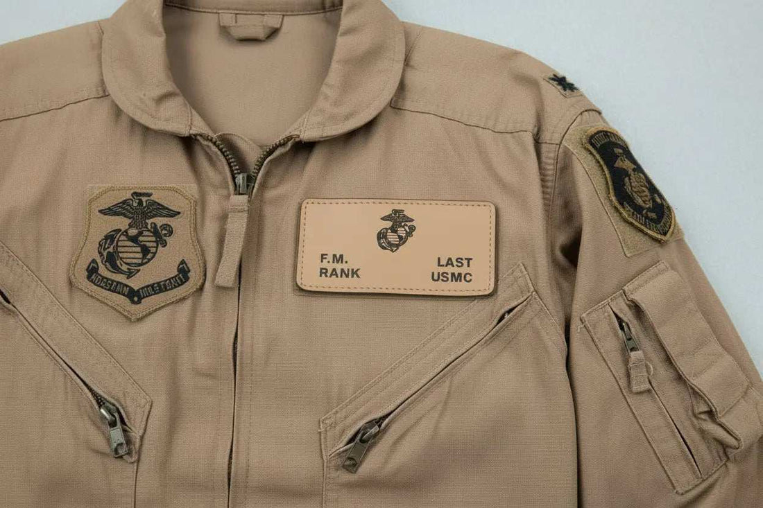 Leather flight badges and Marine badges displayed as perfect gifts and trophies for Marine personnel