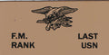 Military insignia with text on a beige background