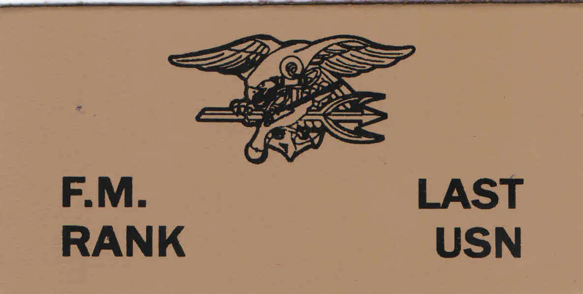 Military insignia with text on a beige background