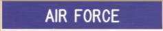 Air Force plastic name plate engraved with beveled edges and regulation size
