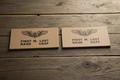 Set of authentic Air Force tan leather badges with crisp U.S. Air Force insignia