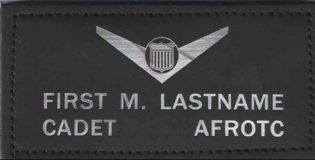 Set of 2 AFJROTC black leather flight badges with authentic insignia embossed, durable and uniform-ready.