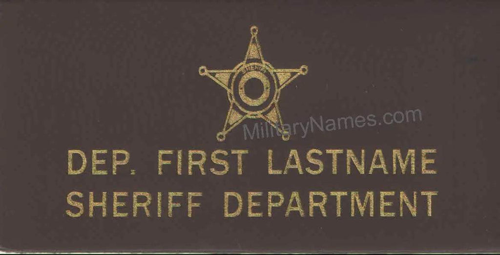Set of 2 Law & EMS brown leather badges with authentic police and EMS insignia, handcrafted for durability and real-world wear