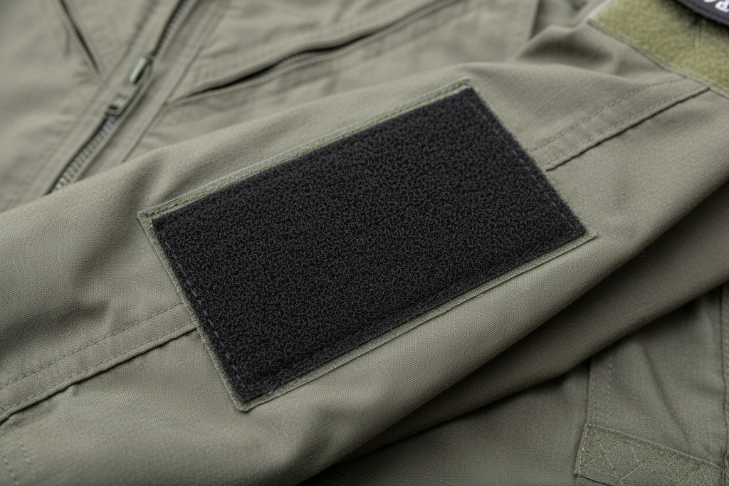 Soft side hook fastener for secure attachment of leather flight badge on uniforms