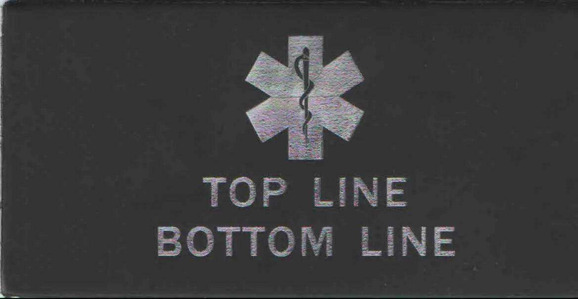 Law & Ems Black Leather Badges featuring a black leather patch with silver EMS star and top-line bottom-line text
