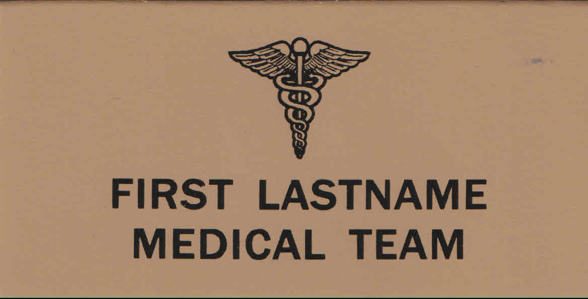 Tan leather badge