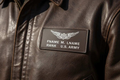 Pair of handcrafted US Army brown leather flight badges for jackets and uniforms