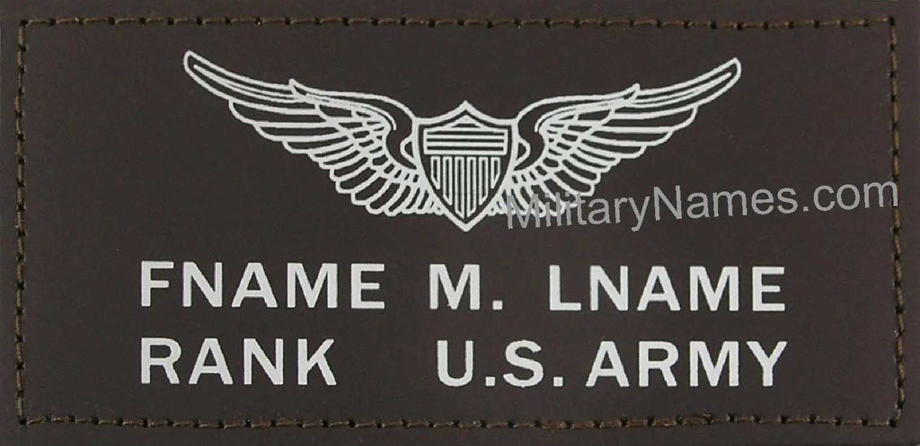US Army brown leather flight badge pair handcrafted and custom stamped for flight jackets