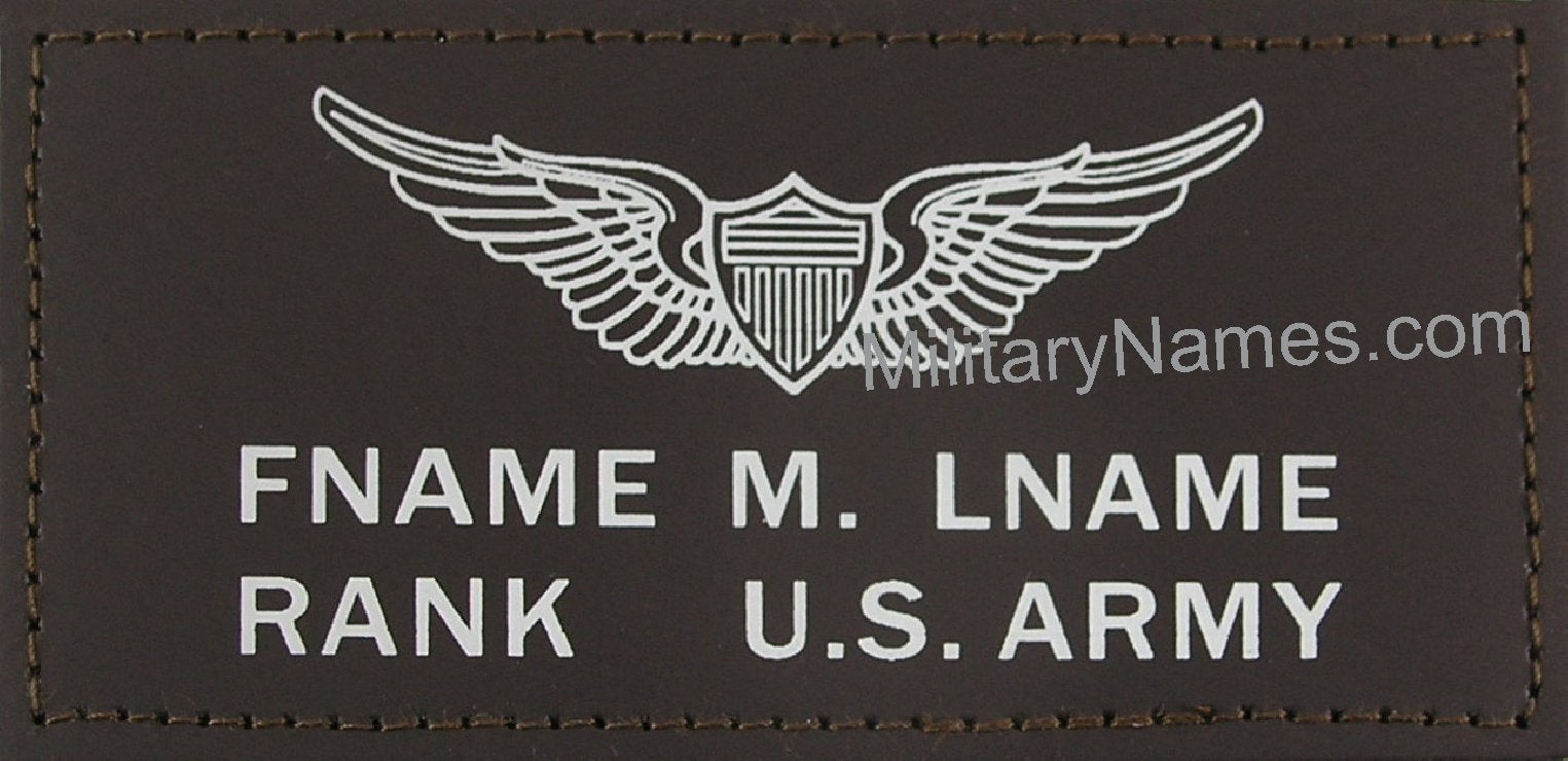 brown army leather flight tag
