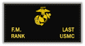 USMC black leather badges