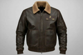 Pair of custom brown leather USMC badges with personalized text
