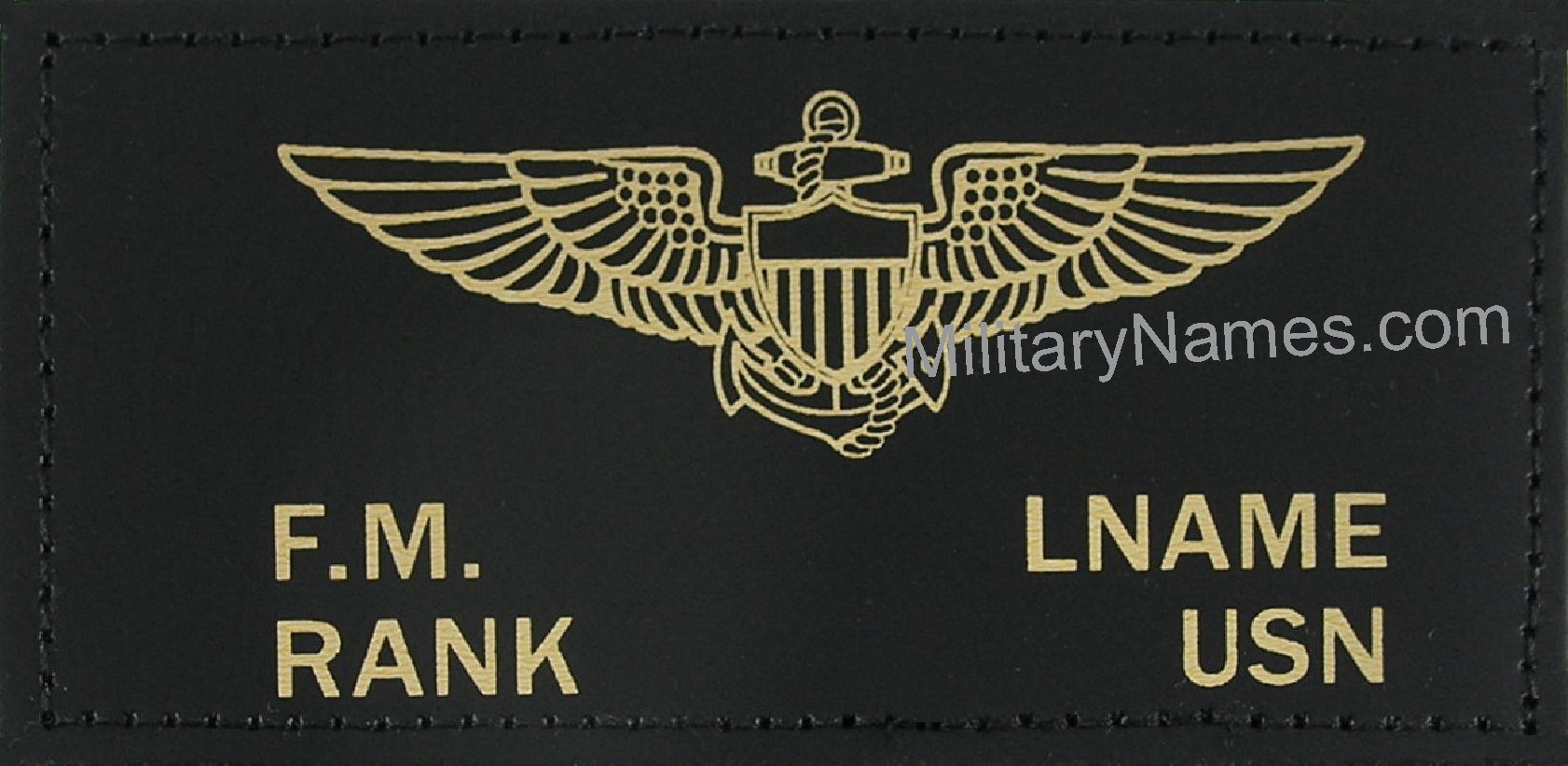 black leather badge with us navy designs
