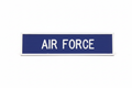 Air Force plastic name plate engraved with beveled edges on uniform background