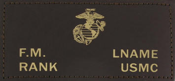 usmc brown leather badge